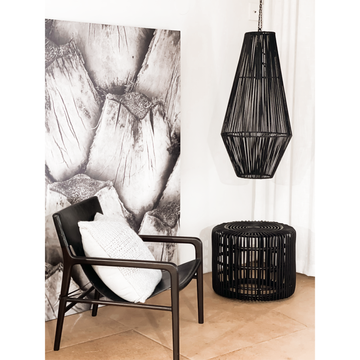 Heidi | Sling Chair Leather Black Chocolate Frame