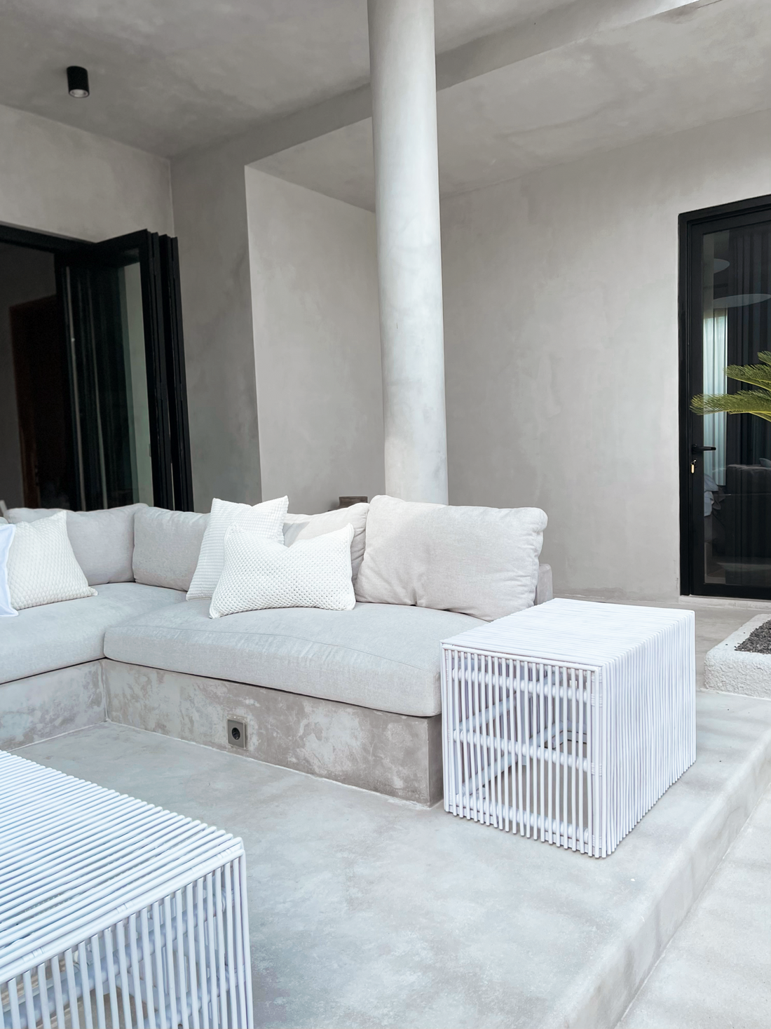 Zara | Side Table Rattan White