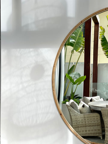 Zoe | Large Round Mirror Natural Rattan 1.6M