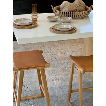 Emma | Kitchen Stool Leather Tan