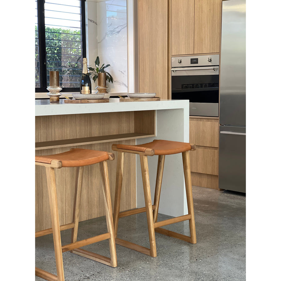 Emma | Kitchen Stool Leather Tan