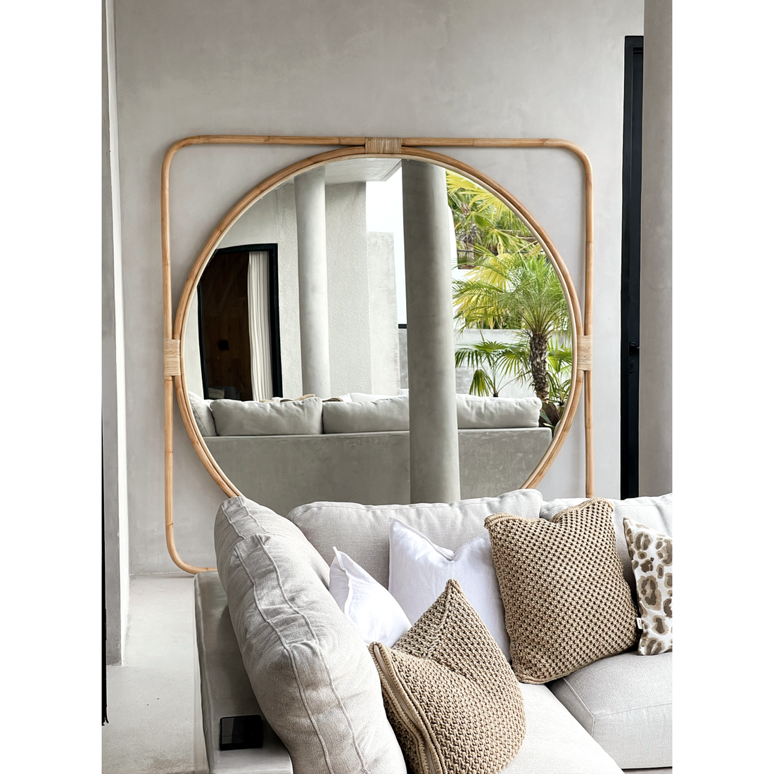 Poppy | Square Frame Extra Large Mirror Rattan Natural