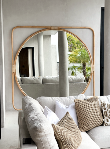 Poppy | Square Frame Extra Large Mirror Rattan Natural