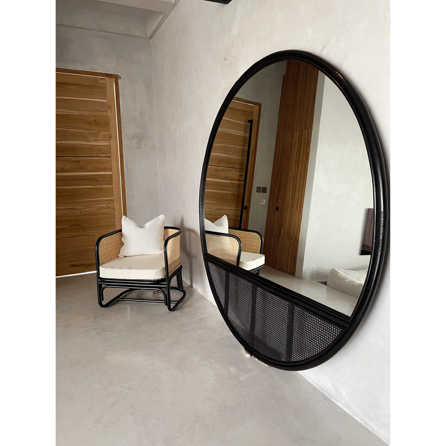 Bonnie | Extra Large Mirror Feature Rattan Black
