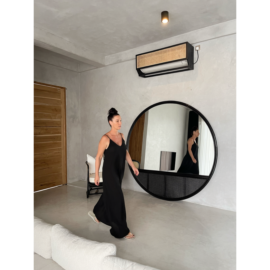 Bonnie | Extra Large Mirror Feature Rattan Black