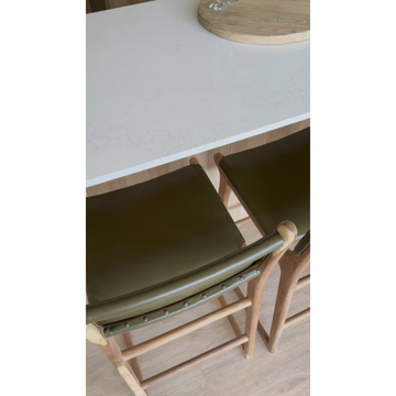 Daisy | Kitchen Stool Leather Olive