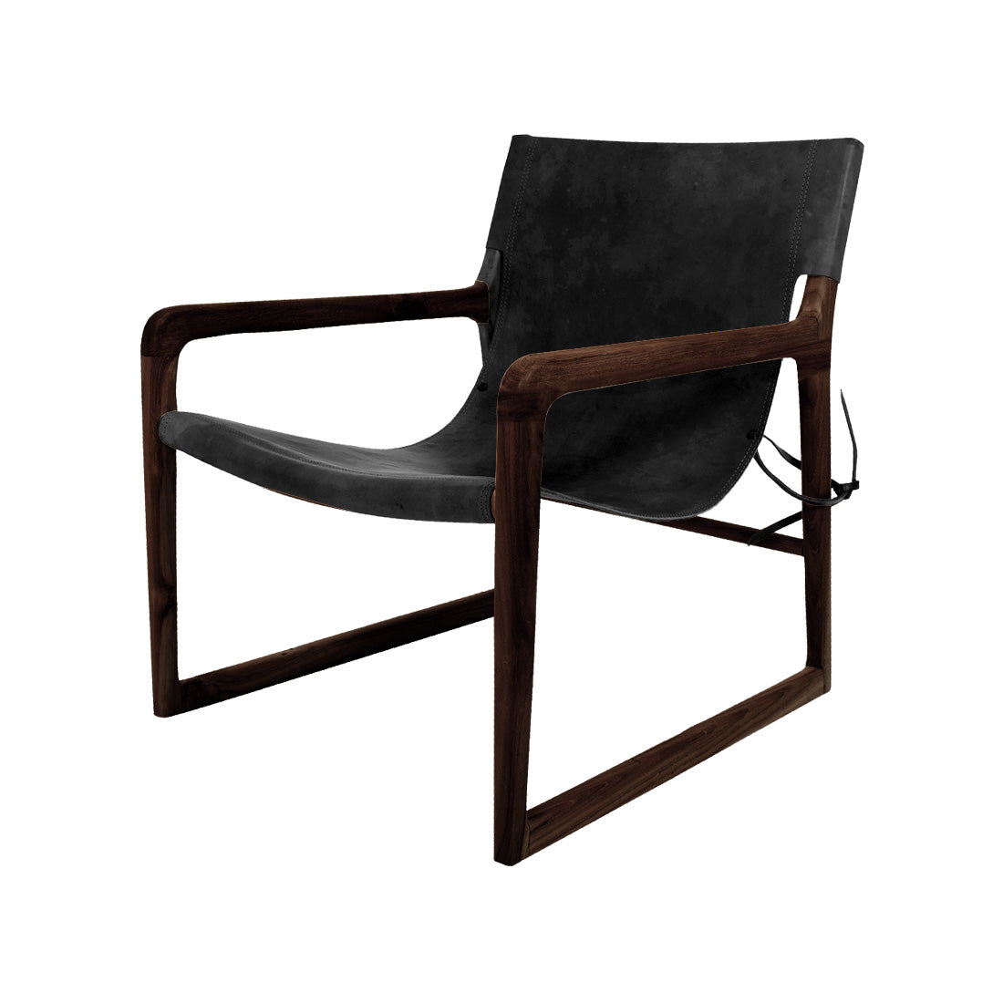 Heidi | Sling Chair Leather Black Chocolate Frame