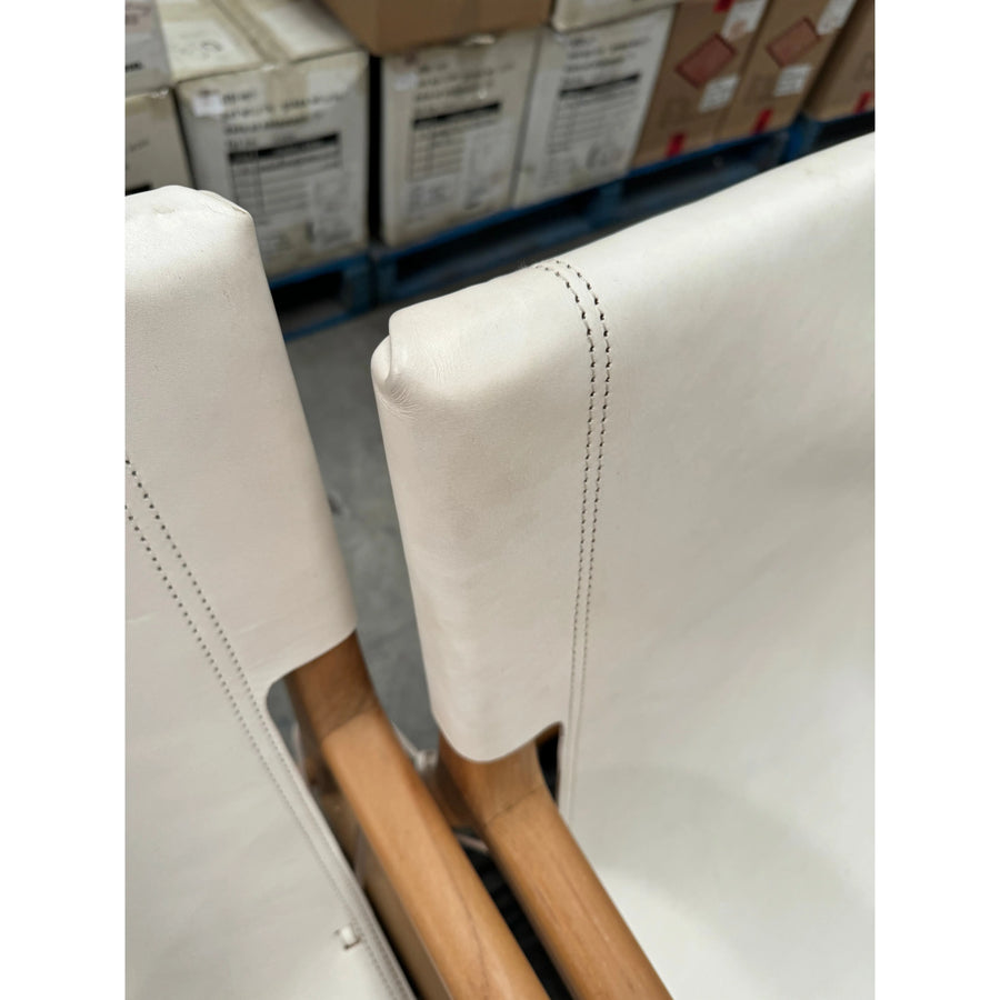 Imperfect Item | Heidi  | White Leather Sling Chairs