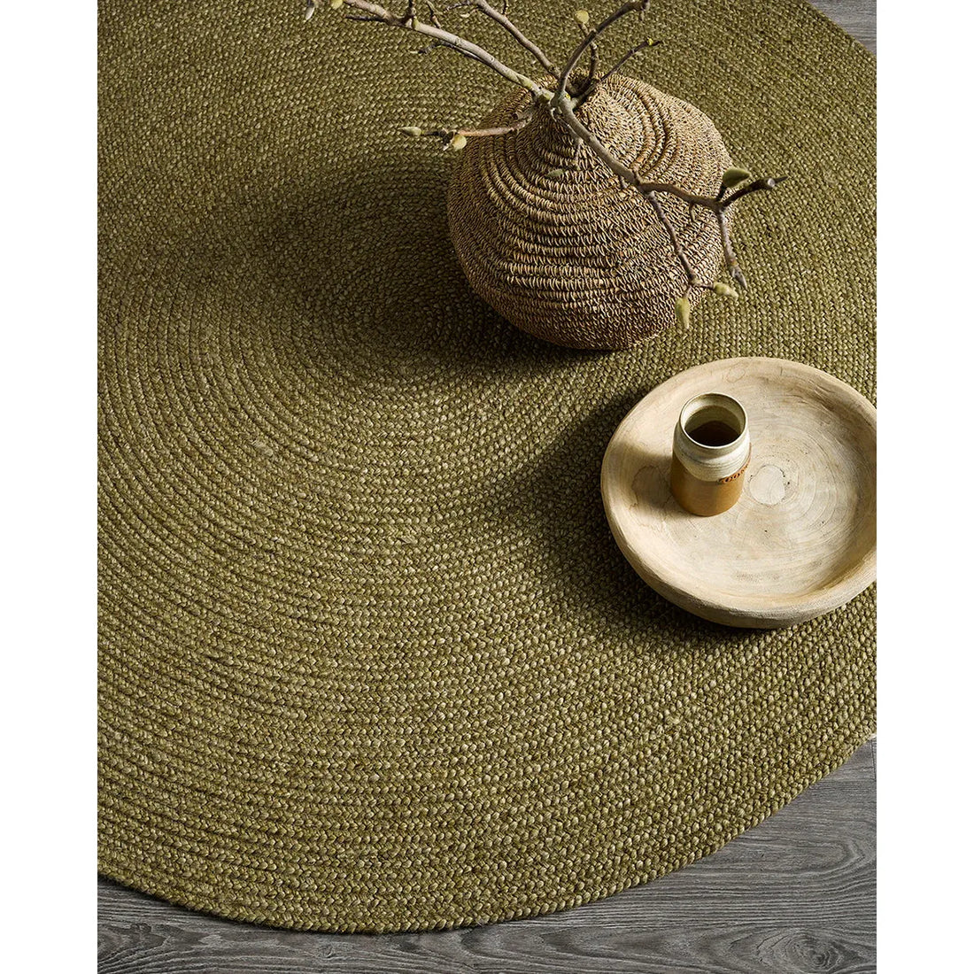 Tairua Floor Rug 180cm Round | Moss