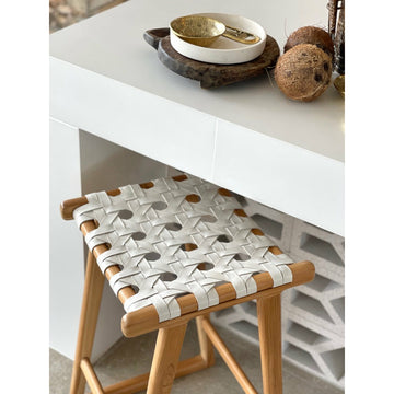 Ivy Kitchen Stool White Natural