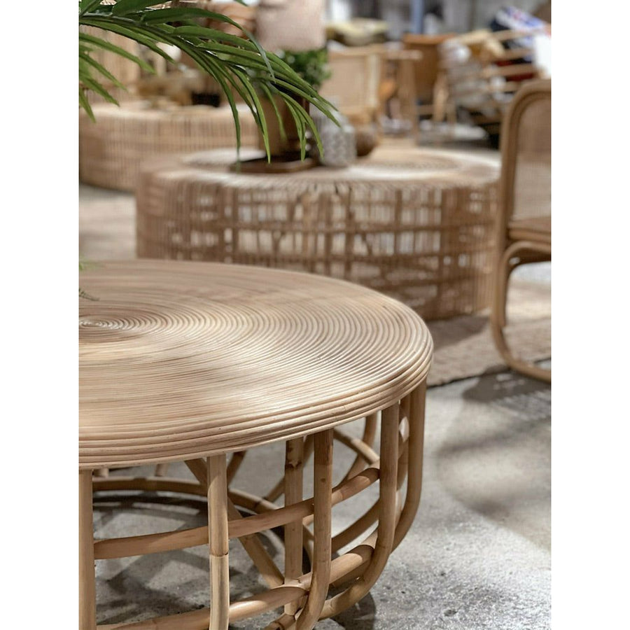 Angie Coffee Table in Natural Rattan