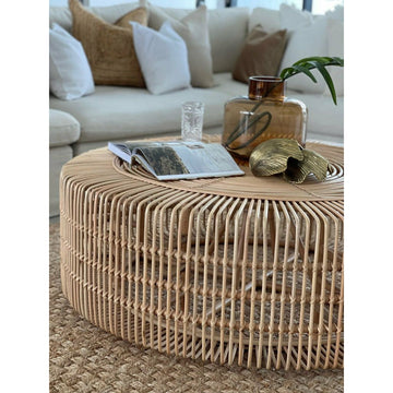 Monique | Round Rattan Coffee Table Natural