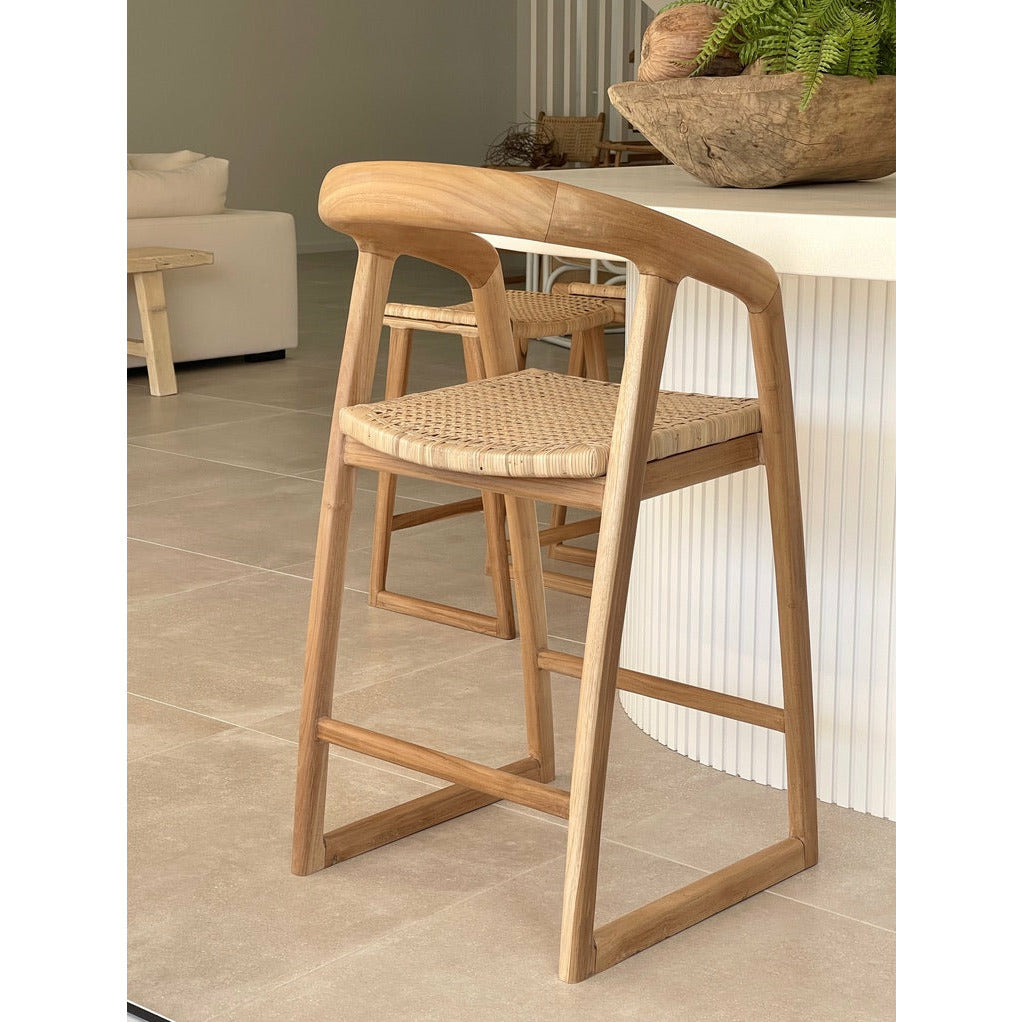 Mabel Kitchen Stool made with Natural Rattan