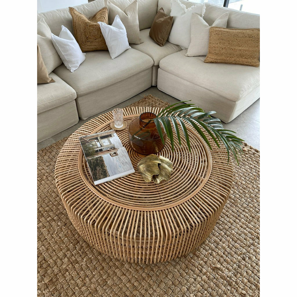 Monique | Round Rattan Coffee Table Natural