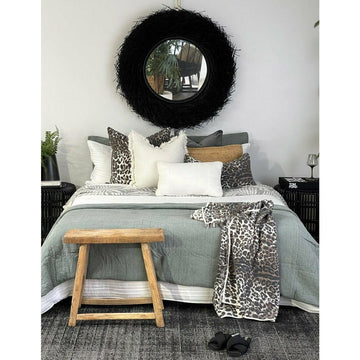 Stella Mirror Rattan Black