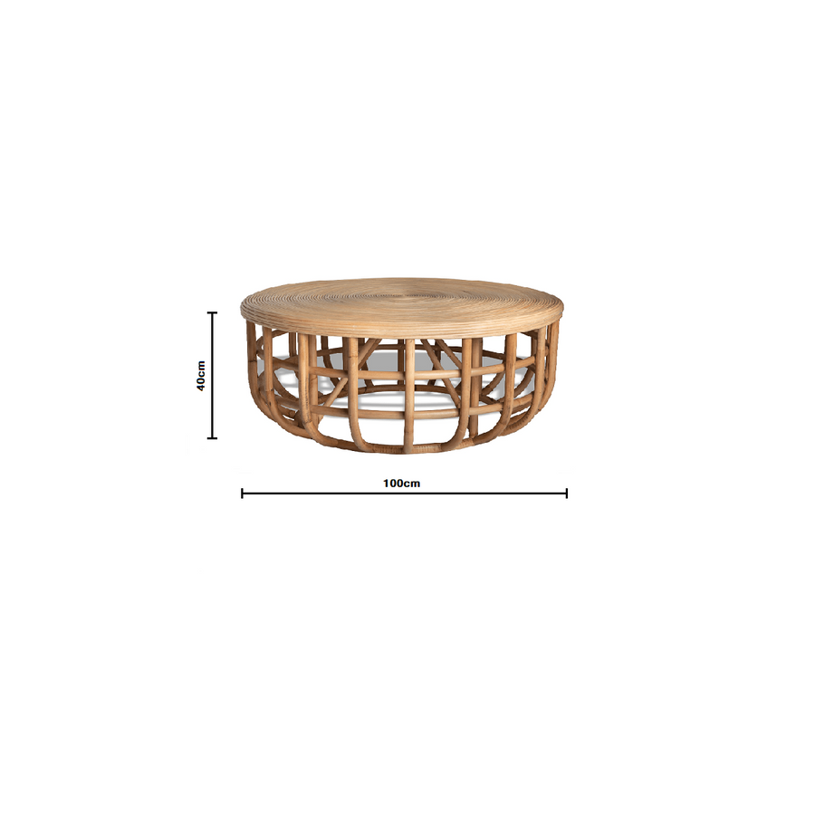Angie | Coffee Table Rattan Natural 120cm