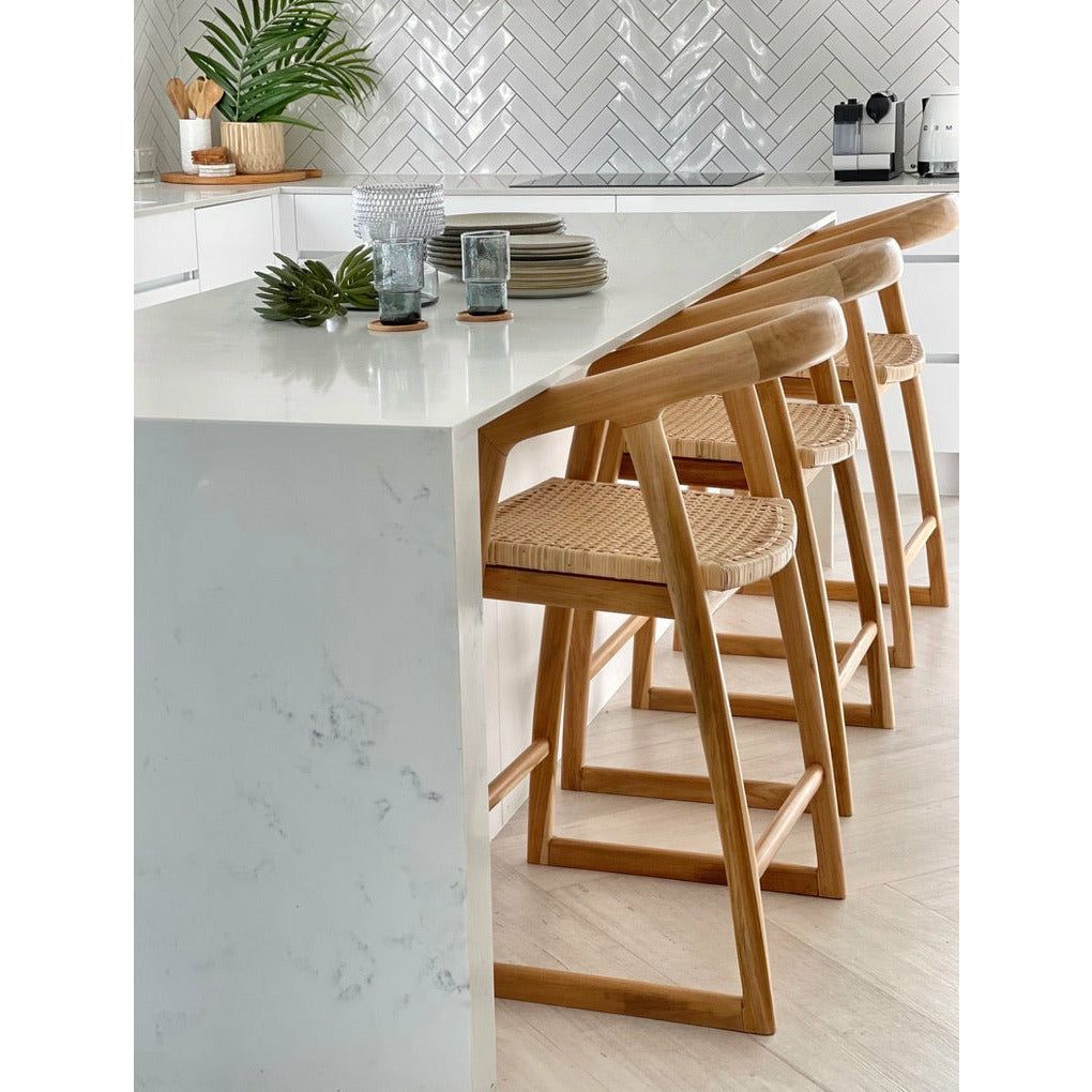 Mabel Kitchen Stool made with Natural Rattan