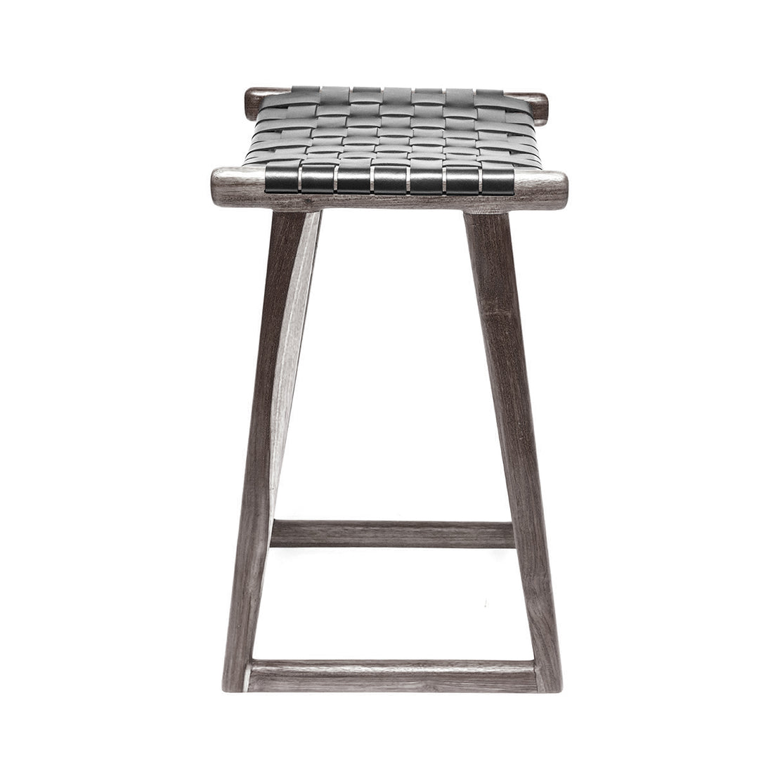 Bailey | Kitchen Stool Leather Black Chocolate Frame