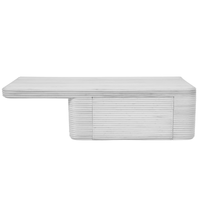 Bo | Floating Side Tables Rattan White - SOLD AS A PAIR