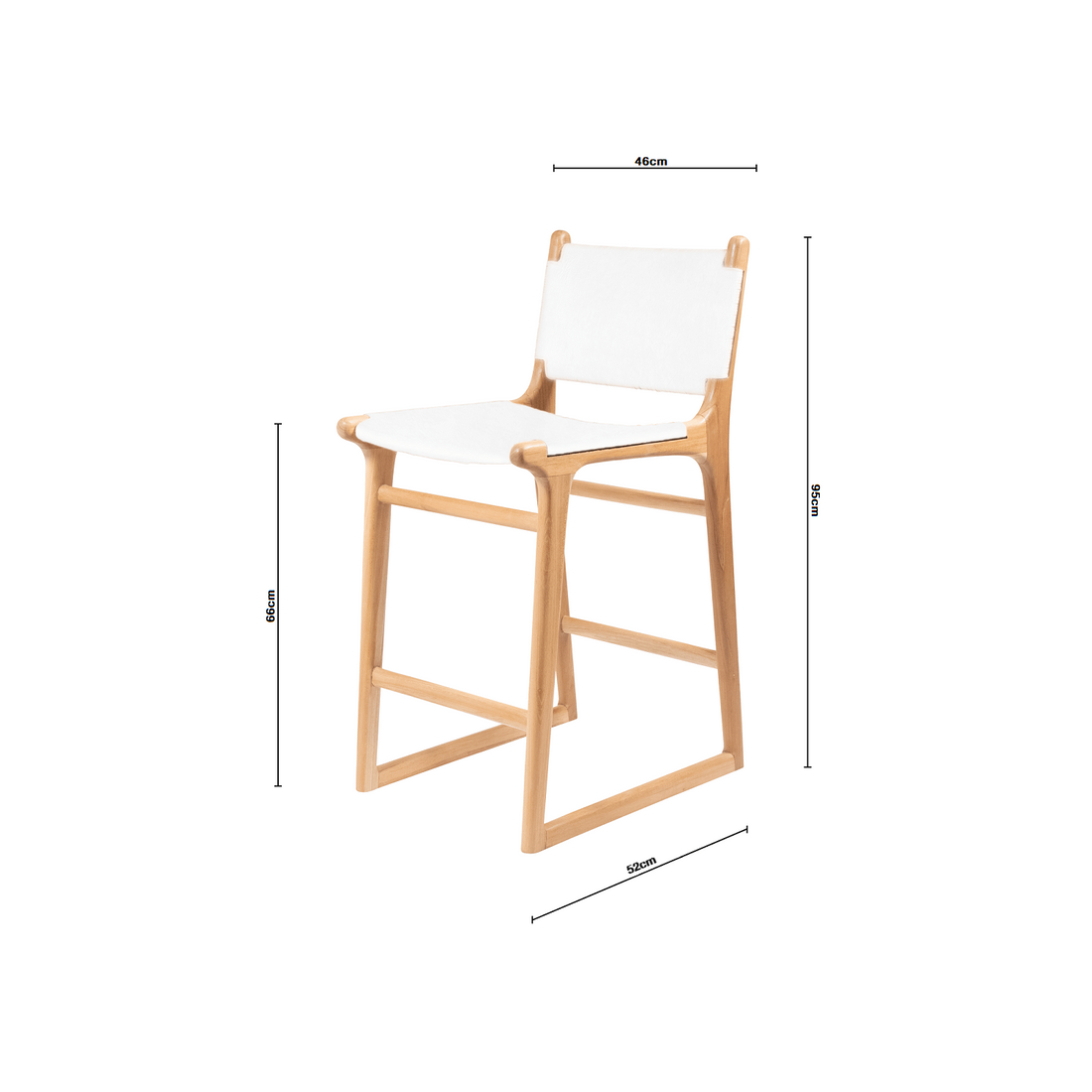 Daisy | Kitchen Stool Leather White