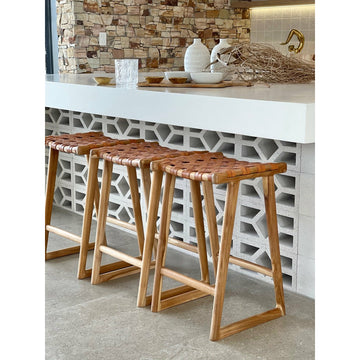 Ivy | Kitchen Stool Leather Tan