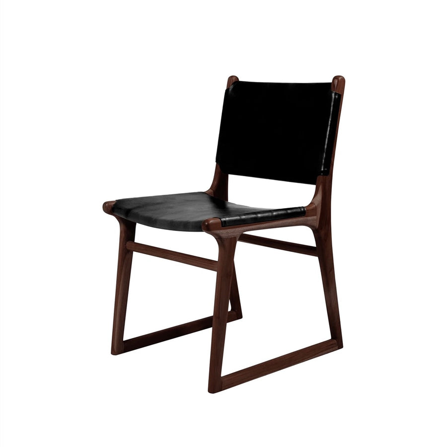 Daisy | Dining Chair Leather Black Chocolate Frame
