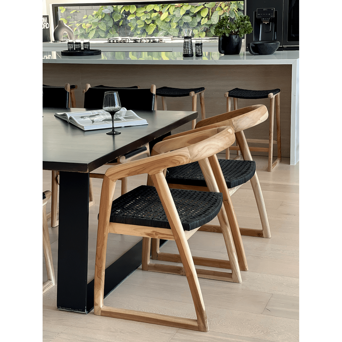 Mabel | Dining Chair Rattan Black