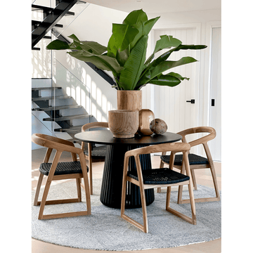 Mabel | Dining Chair Rattan Black