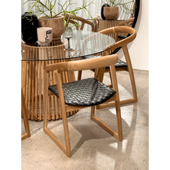 Mabel Dining Chair in Black Leather