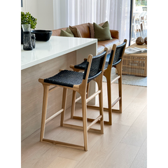 Daisy | Kitchen Stool Rattan Black