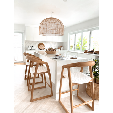 Mabel | Kitchen Stool Leather White