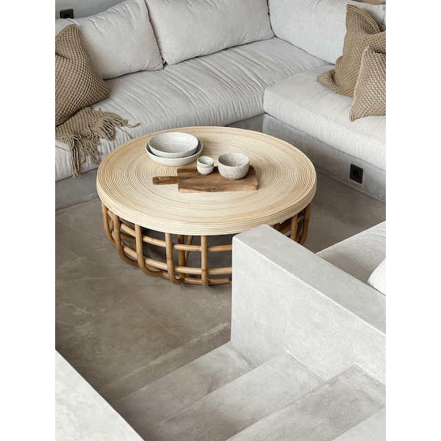 Angie | Coffee Table Rattan Natural 120cm