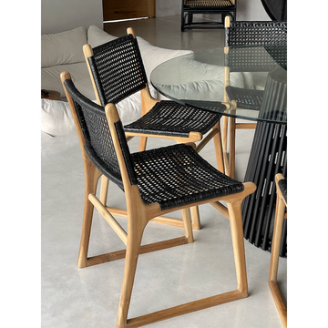 Daisy | Dining Chair Rattan Black