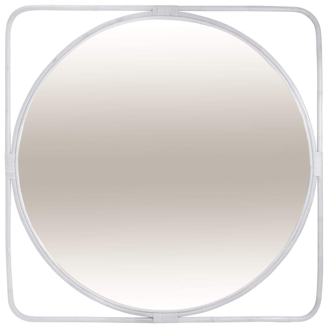 Poppy | Square Frame Mirror Rattan White