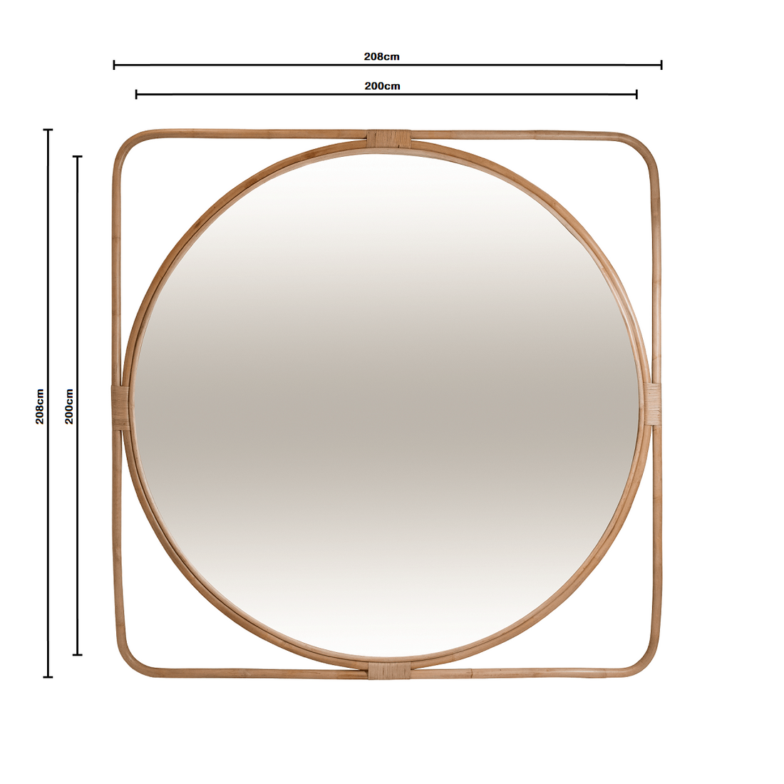 Poppy | Square Frame Extra Large Mirror Rattan Natural