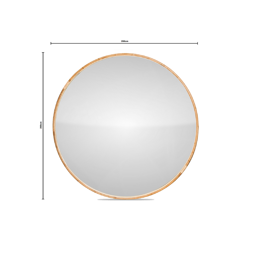 Zoe | Extra Large Round Mirror Rattan Natural