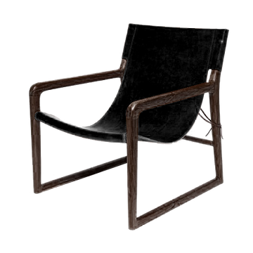 Heidi | Sling Chair Leather Black Chocolate Frame